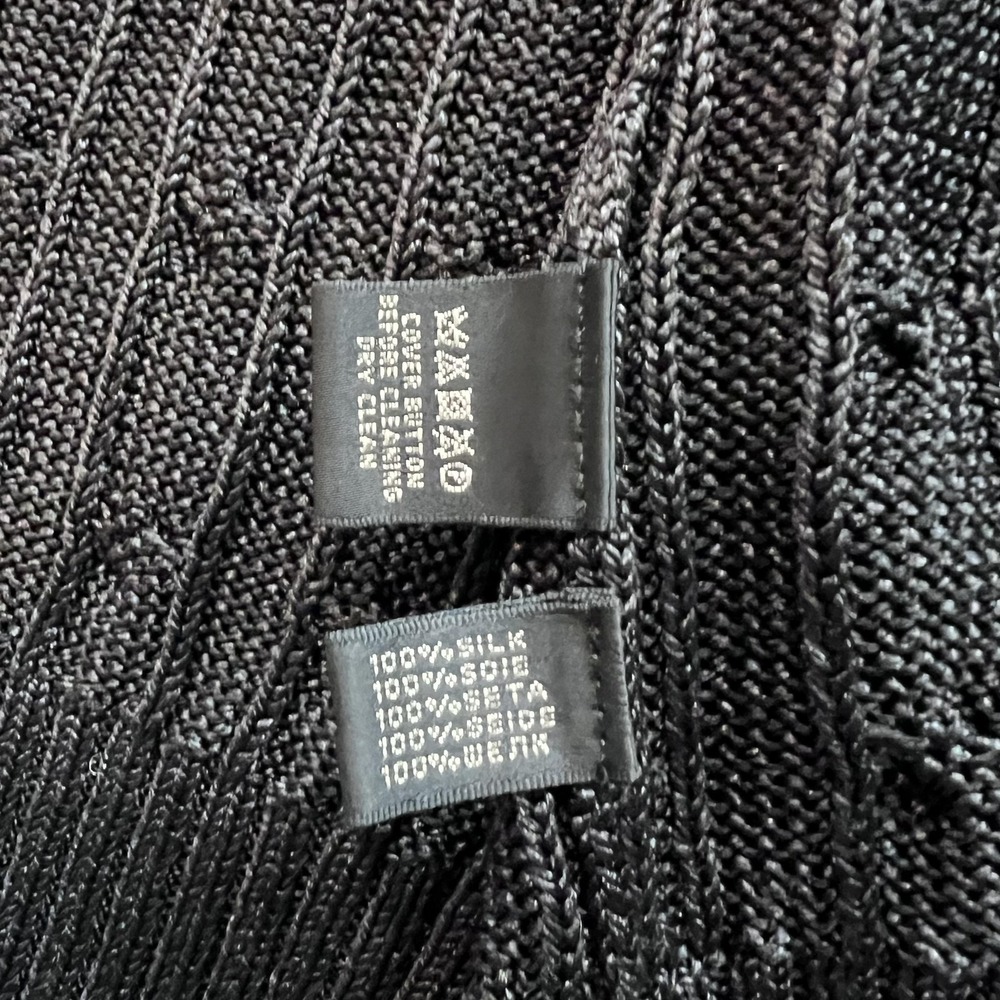 Ralph Lauren Black Label Silk Cardigan Sweater Womens M Black V-Neck Lightweight - Picture 9 of 15